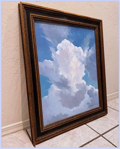 Cloud Sky fine art oil painting Masoud Yasami canvas 21"x 27" choice of 2 Frames - Picture 1 of 7