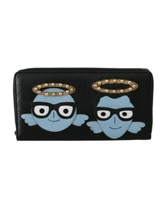 Dolce & Gabbana Angels ZipAround Wallet BlackLight Blue Men - Picture 1 of 4