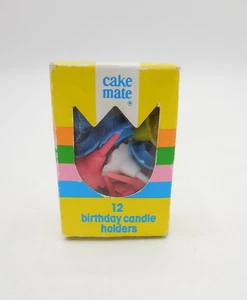 Vintage Cake Mate Box 12 Birthday Candle Holders McCormick 1984 - Picture 1 of 5