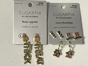 4 Pair Sugarfix by Baublebar Halloween Earrings Trick Or Treat/Gone Haunting NWT - Picture 1 of 6
