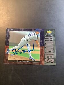 1994 Steve Trachsel AUTO On Card HAND SIGNED ! #28 RC CHICAGO CUBS FAN FAVORITE