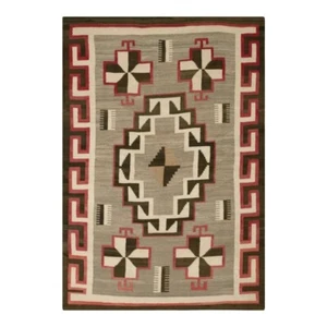 Zapotec Southwestern Navajo Kilim Wool Rug Handwoven Native American Aztec Rug - Picture 1 of 10