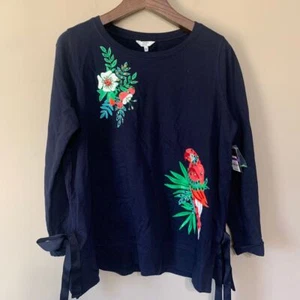 Túnica Crown & Ivy nueva con etiquetas floral loro azul marino talla XXL - Imagen 1 de 10