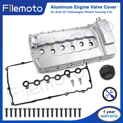 Cubierta de válvula de motor de aluminio con junta para Audi Q7 Volkswagen Passat Touareg 3,6 L Foto 1 de 4