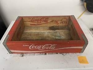 Wooden Red Coca Cola Coke Soda Pop Bottle Crate Carrier Case Open Box 5