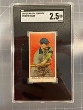 1909 DOCKMAN & SONS E92 DOTS MILLER PITTSBURGH PIRATES CARD SGC 2.5 GOOD+