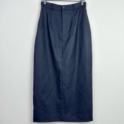 Ralph Lauren Skirt Women Size 8 Blue Wool VTG Purple Label Pencil Preppy Capsule - Image 1 of 4