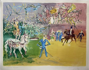 JEAN DUFY Artist's Proof Circus Lithograph Le Cirque Signed Print w/ Jazz Band - Picture 1 of 11