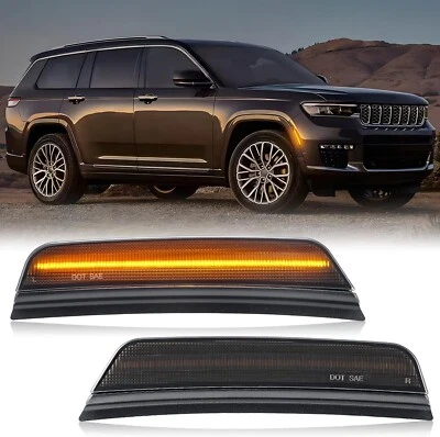 2X For 2021 2022 2023 2024 Jeep Grand Cherokee Front Amber Side Marker Light Kit - Image 1 of 4