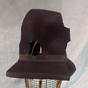 Vintage Comme Des Garcons Homme Plus Hat Black Wool Felt Bowler Fedora Trilby 