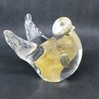 Murano Italian Art Glass Gold Speckled Dove Bird