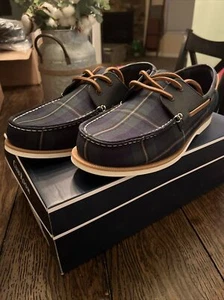 Zapatos de barco a cuadros azul habitación club Elliot nuevos en caja para hombre talla 10,5 M azul y verde - Imagen 1 de 6