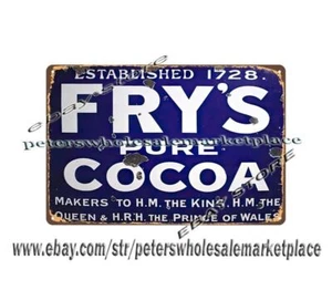 FRY'S PURE COCOA metal tin sign shop kitchen rustic posters and prints - Picture 1 of 4
