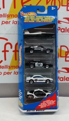 HOTWHEELS 1/64 - SET 5 AUTO SQUADRA DELLA POLIZIA - MATTEL 1997 - Immagine 1 di 2