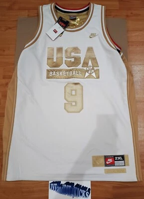 Nike USA Basketball Michael Jordan #9 Dream Team Jersey White & Gold Sz XXL 2XL - Image 1 of 4