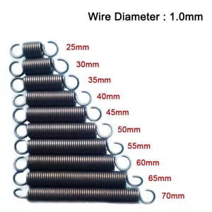 With Hook Extension Tension Spring Wire Dia 1.0mm Springs Steel Various Sizes - Picture 1 of 2