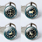 Jewelry sleutelhanger 12 Constellation Round Key Chains Bag Car Zodiac Signs