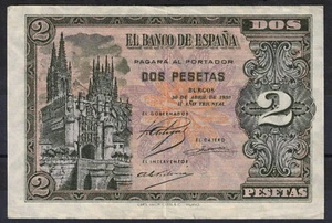 BILLETE ESPAÑA 2 PESETAS ABRIL 1938 BURGOS - SERIE M - MBC+ - Foto 1 di 2