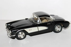 Kinsmart 1957 BLACK & WHITE CHEVROLET CORVETTE ~ Working Doors ~ 1:34 Scale - Picture 1 of 5