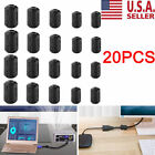 20PC Cable Clips Clip-on Ferrite Ring Core RFI EMI Noise Suppressor Filter Beads