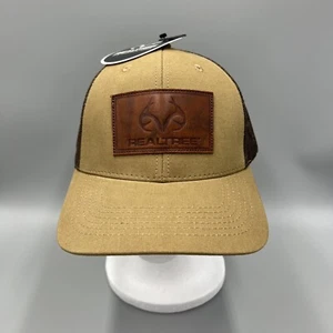 Realtree Camo Trucker Hat, Khaki/Brown Adjustable Cap. OSFM - Picture 1 of 7