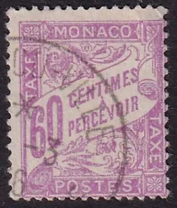 MONACO 1926-43 Postage Due 60c Magenta SG D117 Used (CV £42) - Picture 1 of 1