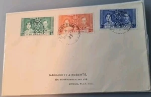 St HELENA - 1937 - KGVI - "Coronation" - Set Of 3 on First Day Cover - Picture 1 of 1