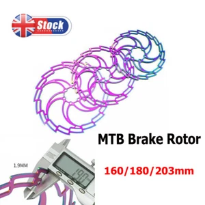 160/180/203mm-Colorful Bike Disc Brake Rotor Mountain Bike Bicycle MTB Rotors - Picture 1 of 22