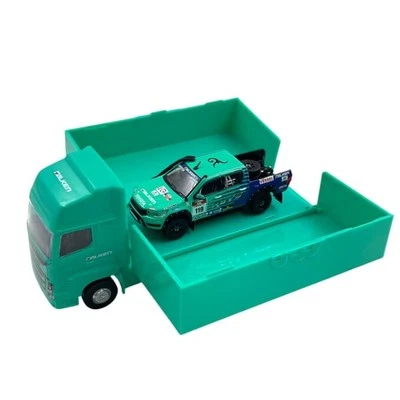 Modellino Auto Tarmac Hobby64 1/64 Toyota Hilux AXCR 2017 with Truck Packaging - Immagine 1 di 4