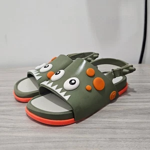 Mini Melissa Kleinkinder Strandrutsche Dino grün Fersenriemen offene Zehenpartie USA 11 Kinder - Bild 1 von 12
