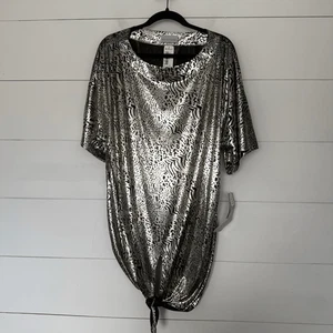 Vintage Betsy & Adam Women’s XL Metallic Leopard Top Blouse New Deadstock - Picture 1 of 5