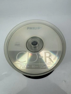Philips CD-R Blank Recordable Discs 80 Mins 700MB 52x Speed Spindle Pack x 54 - Image 1 of 2