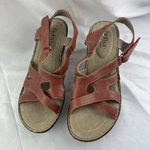 Hotter Ladies Sling Back Wedge Heel Sandal Reddish Brown UK 6.5 - Picture 1 of 8