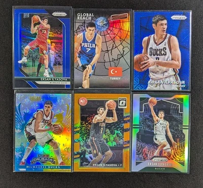 Lote de (6) Ersan Ilyasova, incluyendo Prizm Blue /199, Crusade /249, Optic /199 + Foto 1 de 2