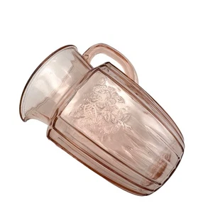 Depression Glas rosa Mayfair offene Rose 8" hoch Krug 1930er - Bild 1 von 10