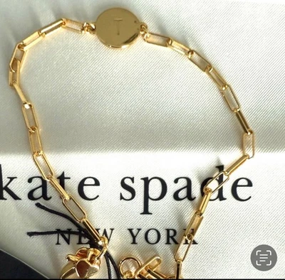 Kate Spade Letter “T” Initial Paperclip Chain Bracelet, New with Tags + Dust bag - Image 1 of 4