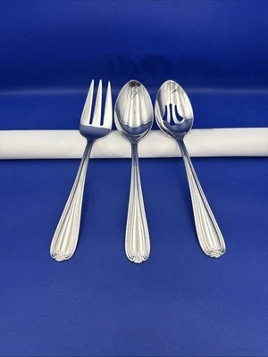 Temp-Tations OLD WORLD BEAD Serving Set Stainless Round Tip Silverware Flatware - Image 1 of 4