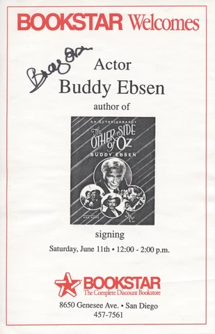 BUDDY EBSEN Autographed Signed Flyer Brochure Beverly Hillbillies Cover
