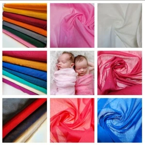 100% Cotton Muslin Material Gauze Sheer Craft Curtain Dress Lining Fabric 44" - Picture 1 of 109