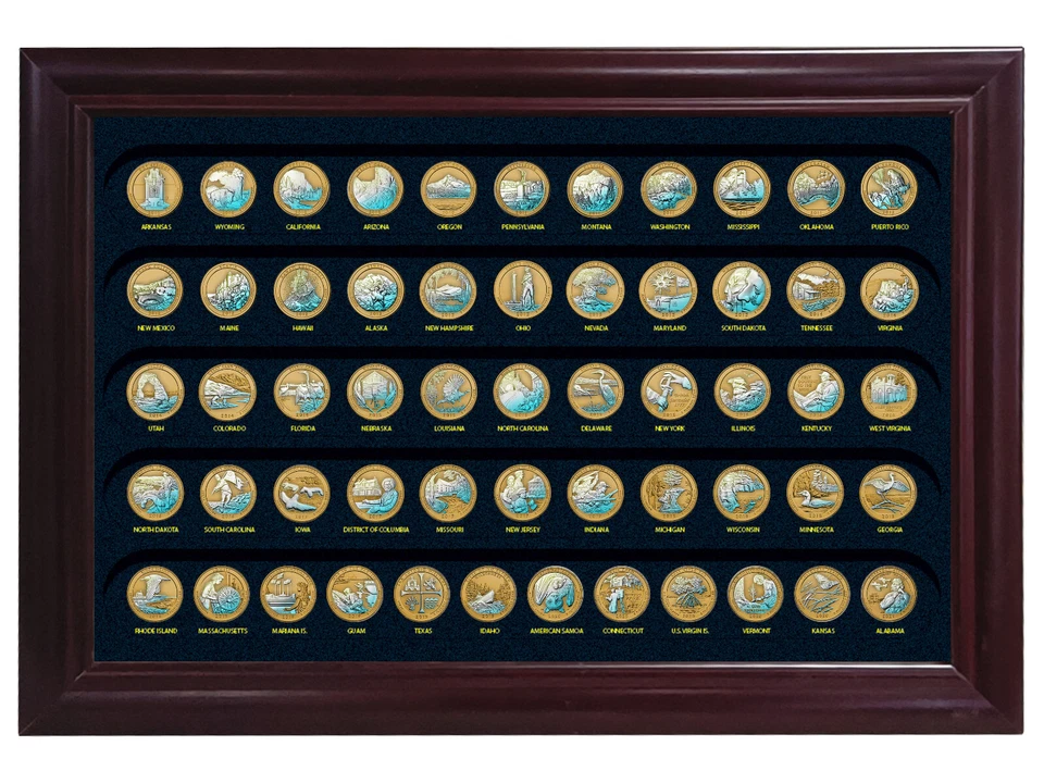 National Park Quarter Gold Hologram Complete set (2010-2021) - Image 1 of 2