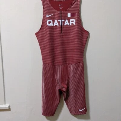 Nike Elite Pro QATAR Track & Field Singlet Speed Suit CI8902-611 Men Size XLARGE - Image 1 of 4