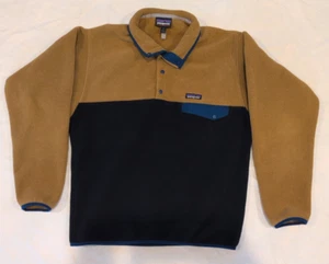 Patagonia Sweater Mens Medium Colorblock Synchilla Pullover Fleece Poly Snap - Picture 1 of 13