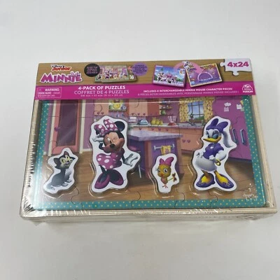 New Disney Minnie and Daisey Duck 4 Pack Jigsaw Puzzles with Characters  - Image 1 of 4