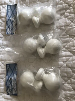 "3 pares de remate de varilla de bola de madera blanca KIRSCH 1 3/8"" NUEVO EN STOCK" Foto 1 de 4