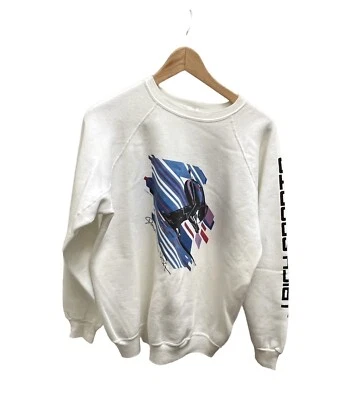 复古 20 世纪 80 年代疯狂衬衫下坡滑雪美国圆领运动衫 L/XL J. 丰富 — 第 1/4 张图片