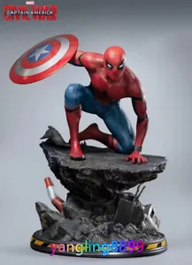 Custom Made Civil War Spider Man Figure 1/4 Model Statue Collectible w/3 Heads - Picture 1 of 9