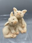 Whimsical Sitting Tan 3" Quarry Critters Pig Couple Figurine 