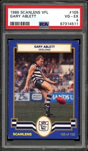 Tarjeta graduada de novato PSA 4 - 1986 Geelong Cats VFL AFL Scanlens - Gary Ablett - Imagen 1 de 3