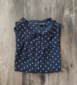 I Love Next-Girl's Navy Blue Polka Dot Blouse Top- Size 9 Years UK- Height 134cm - Picture 1 of 4