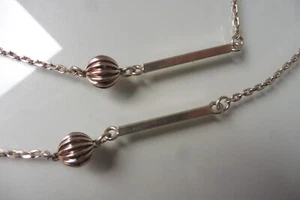 Elegante Vecchio Lungo Collana In Argento 85cm 835 Argento FBM - Foto 1 di 4